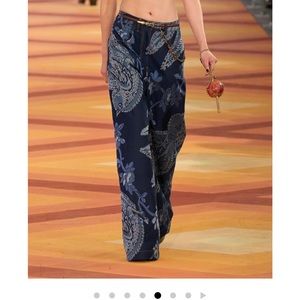 Etro floral jacquard appliqué high rise denim